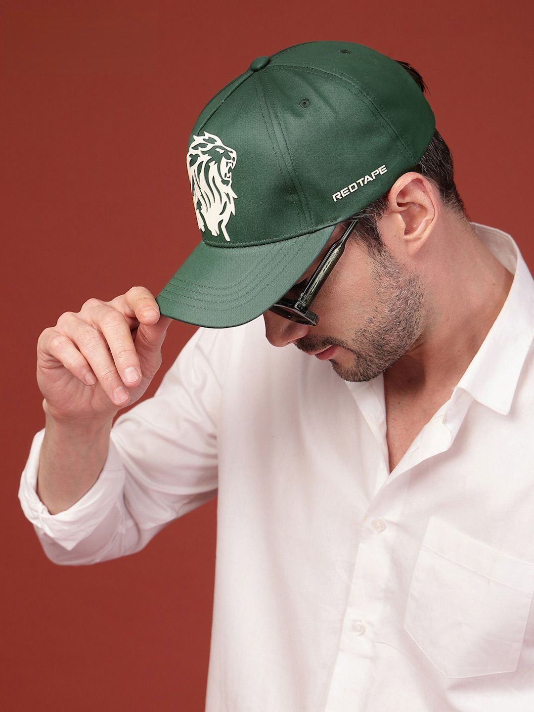 Red Tape Unisex Green Solid Cotton Twill Baseball Cap with Adjustable Strap-picture-38