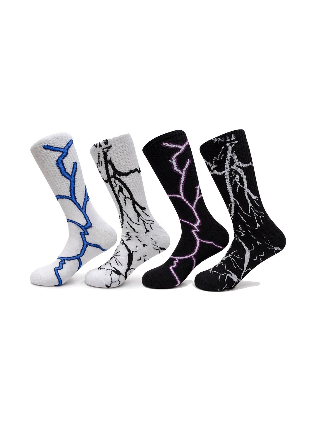 BEAR&BEYOND Men Pack of 4 Cotton Patterned Calf Length Socks-picture-19