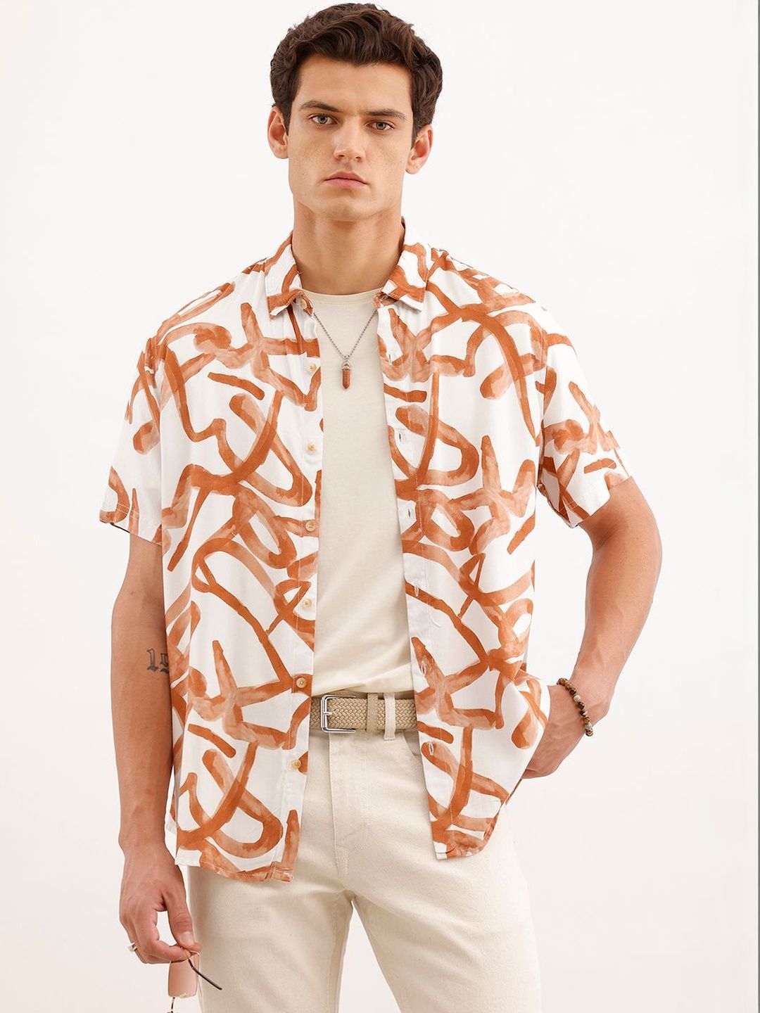 WROGN Men Slim Fit Printed Casual Shirt-picture-25