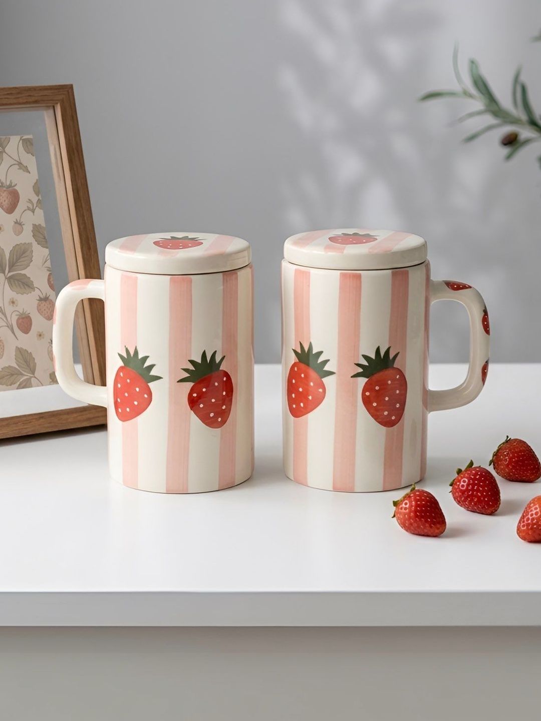SNS Living Co. Multicoloured Printed Solid Ceramic Glossy Mugs Set of Cups and Mugs-image-32