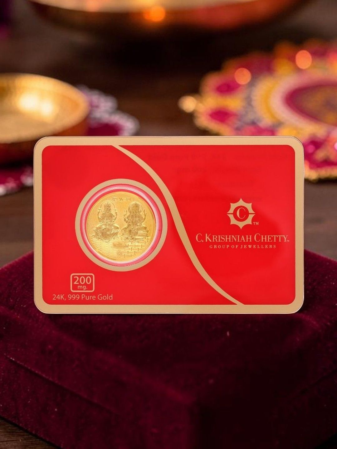 C KRISHNIAH CHETTY JEWELLERS PVT LTD 24KT Gold Lakshmi Ganesha Coin - 200 g-picture-33