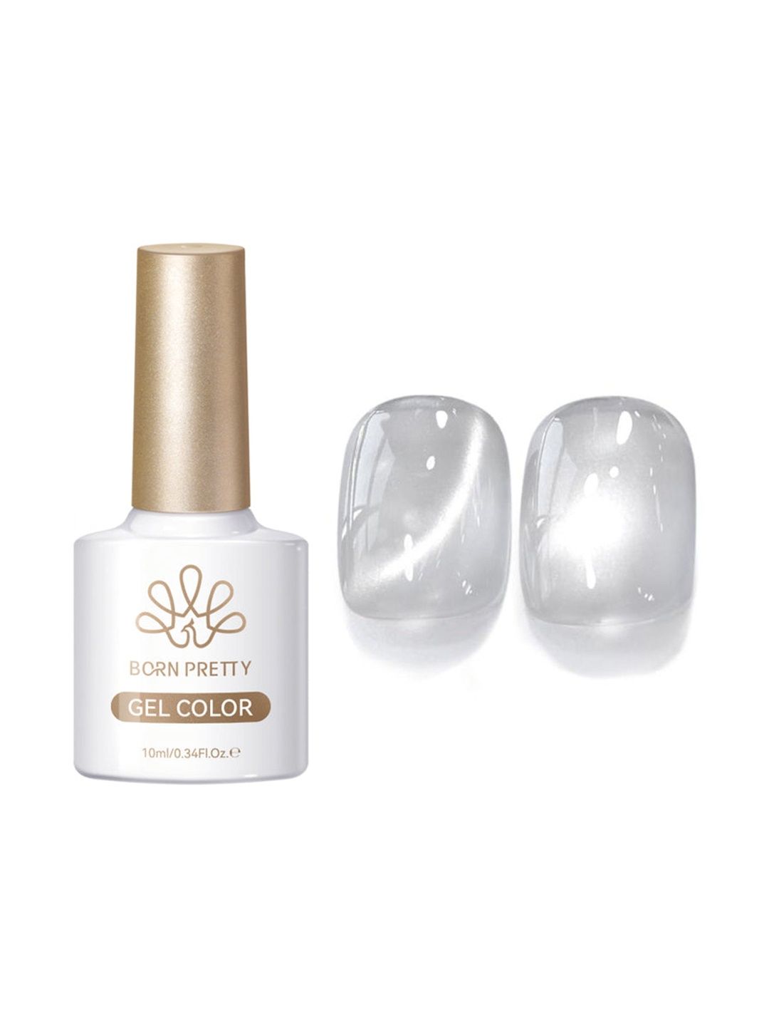 BORN PRETTY Cat Magnetic Gel Nail Color - 10 ml - Flowing Light White MY77-image-1