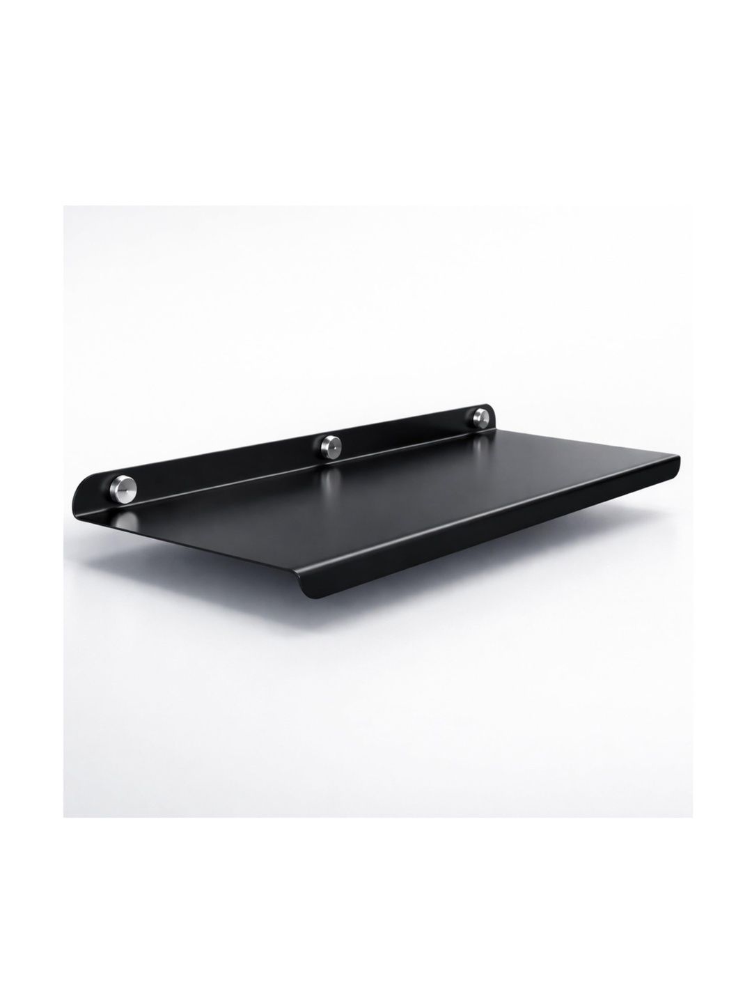 Organizemee Black & Silver-Toned Stainless Steel Wall Shelf with Keyholders-image-42
