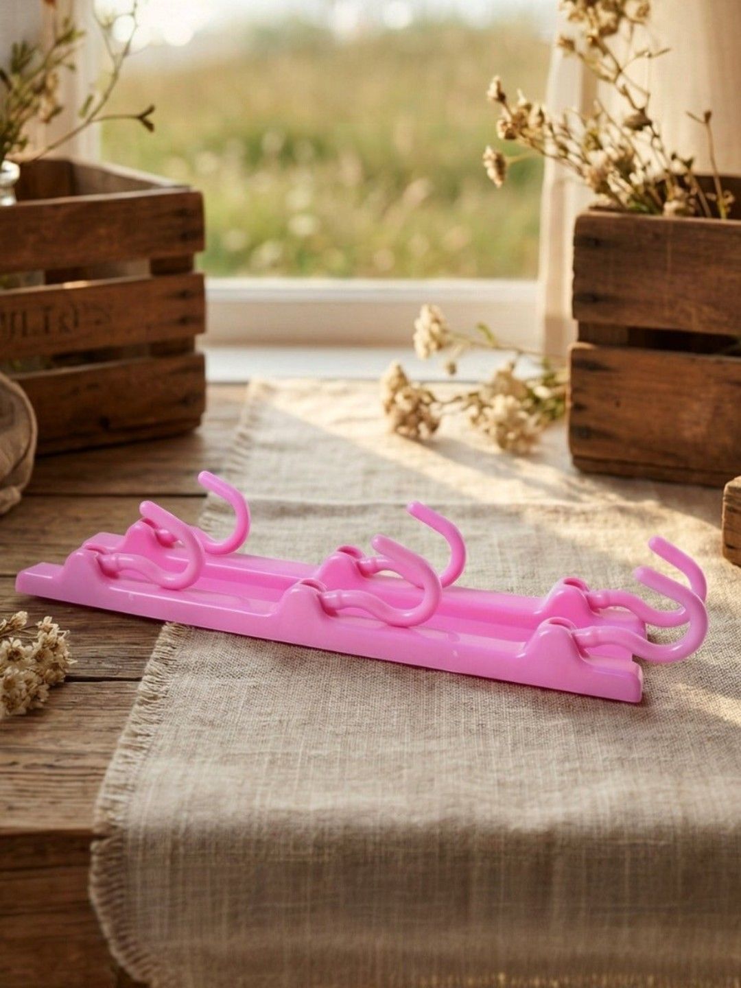 DeoDap Pink 3 Slot Adhesive Hook-picture-15