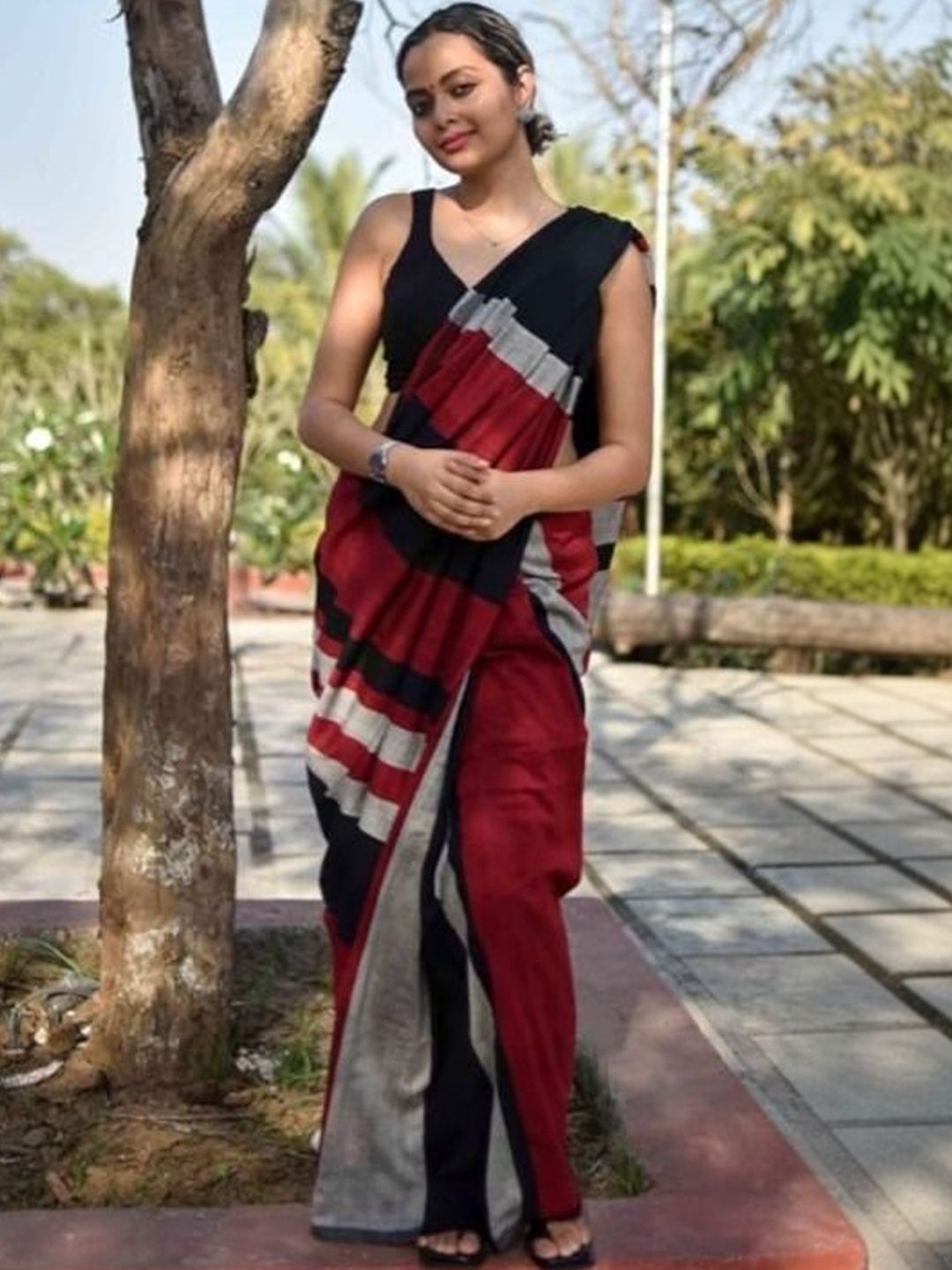 all about you Striped Pure Cotton Handloom Khadi Saree-picture-24