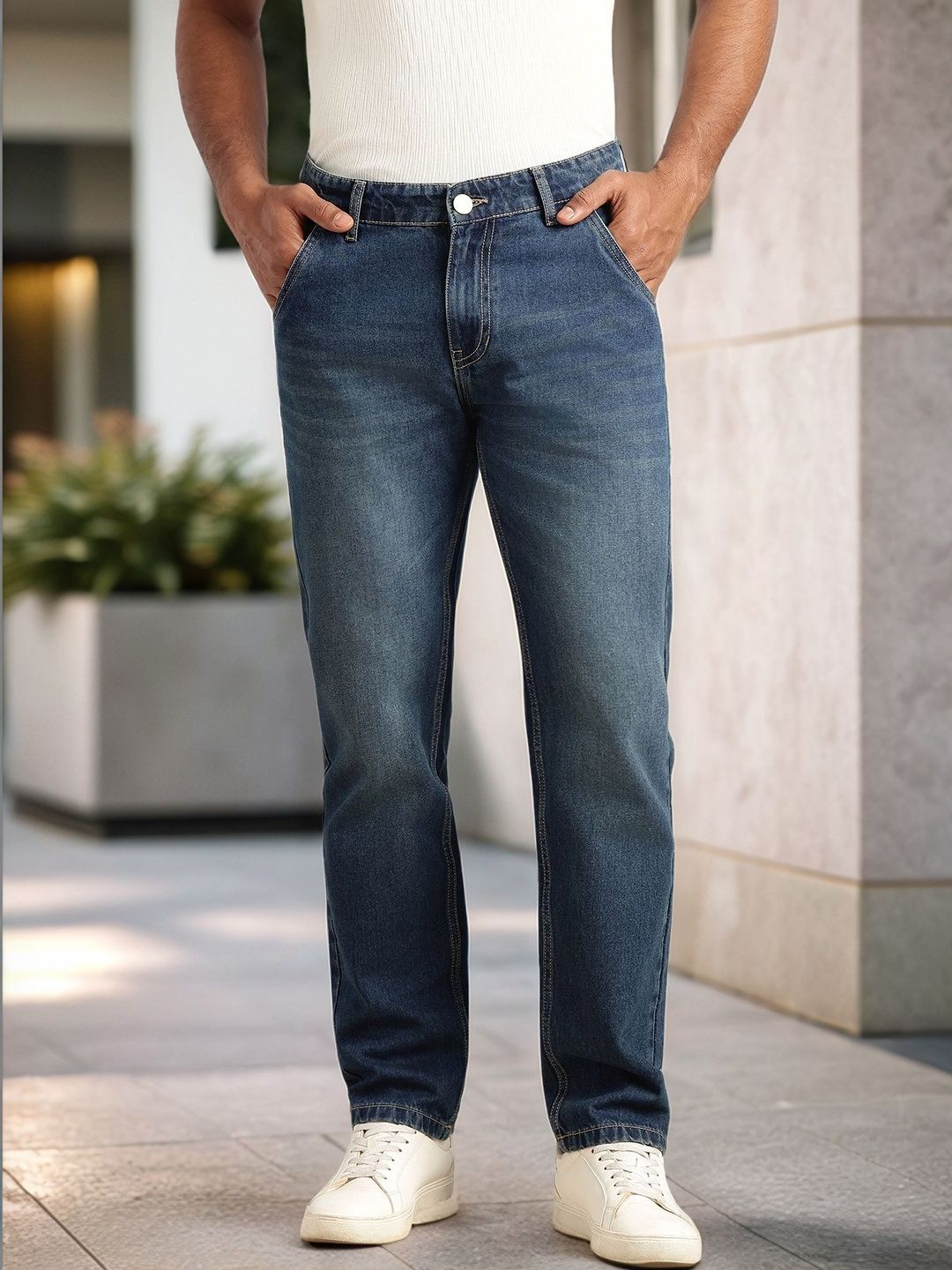 Thomas Scott Men Smart Slim Fit Light Fade Clean Look Non Stretchable Jeans-picture-31