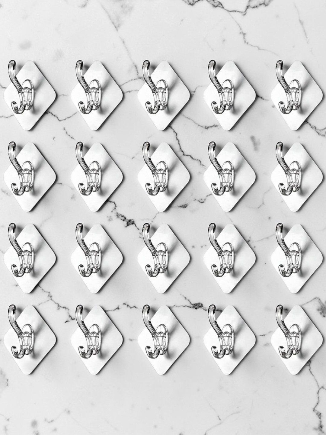 Klivon 20-Pieces Transparent Plastic Hooks Hooks and Holders-picture-56