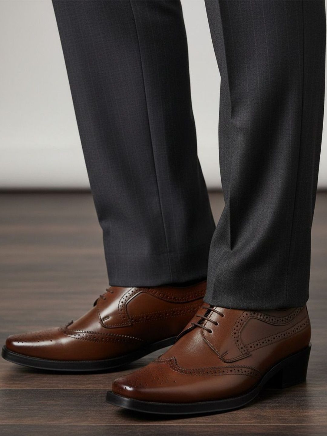 HERE&NOW Men Square Toe Lace-Ups Formal Brogues Shoes-picture-13