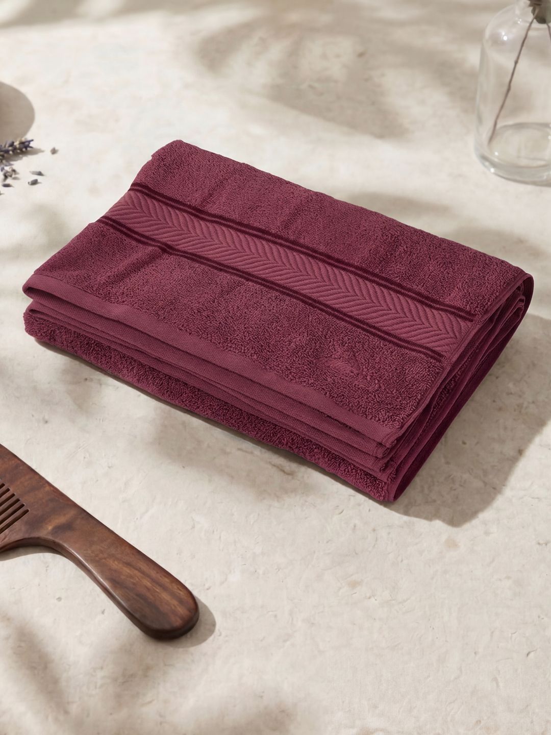 Monte Carlo Amber Windsor Wine Cotton 525 Gsm 75X150 Cm 1 Bath Towel-image-4