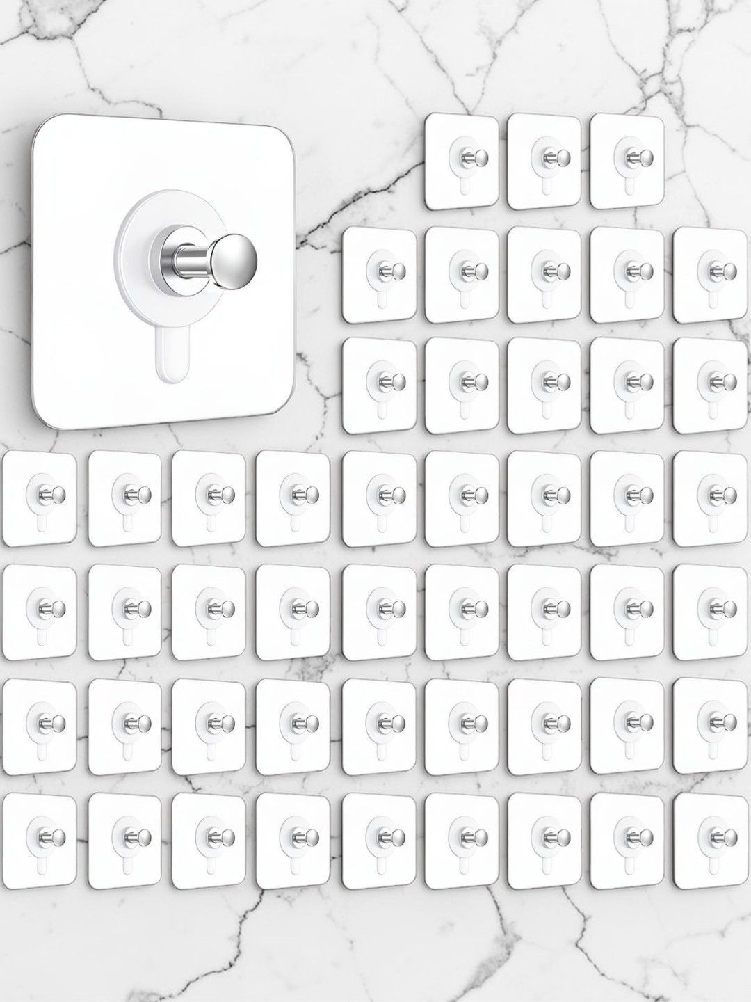 Klivon 50-Pieces Transparent Stainless Steel Hooks and Holders