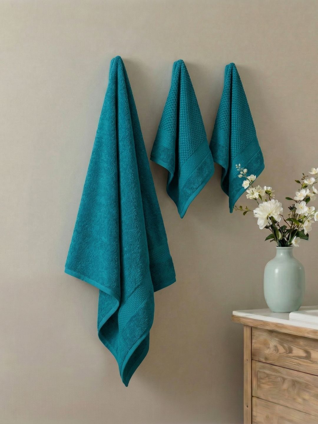Monte Carlo Baltic Blue Cotton 380 Gsm Bath 70X140 Cm- Hand 40X60 Cm 1 Bath & 2 Hand Towel-image-13