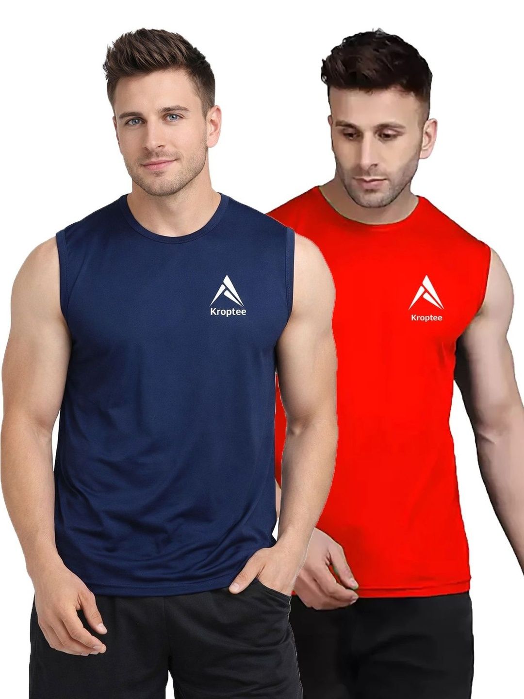 Kroptee Pack of 2 Cotton Blend Gym Vest-picture-58