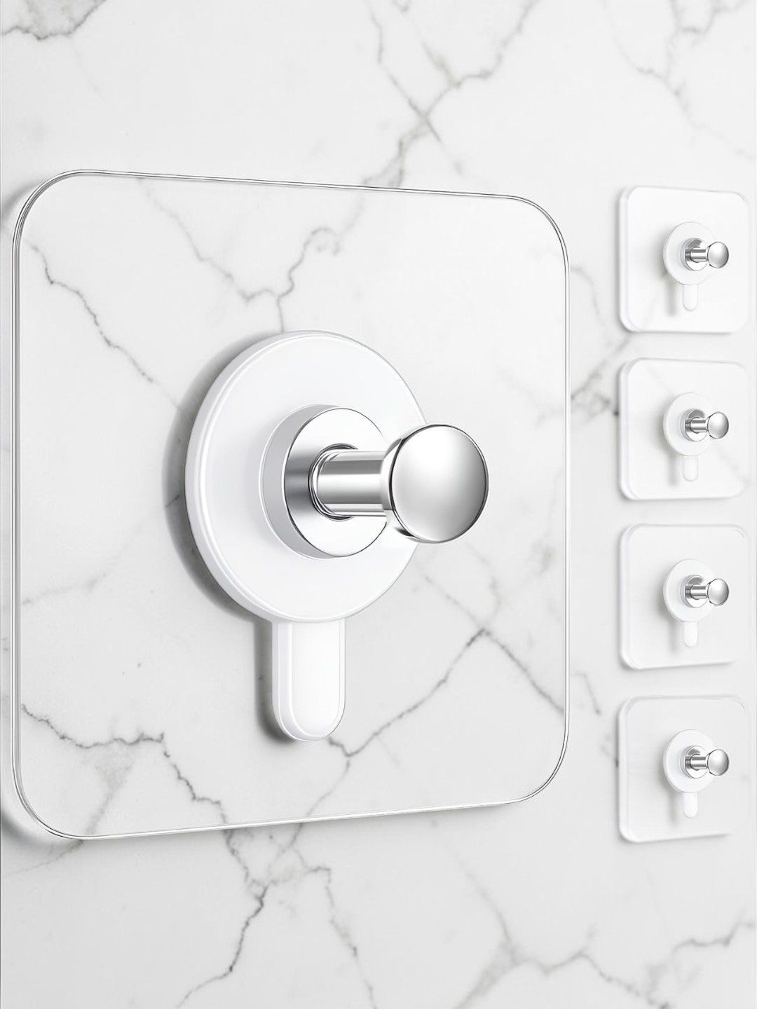 Klivon 5-Pieces Transparent Stainless Steel Hooks and Holders-image-6