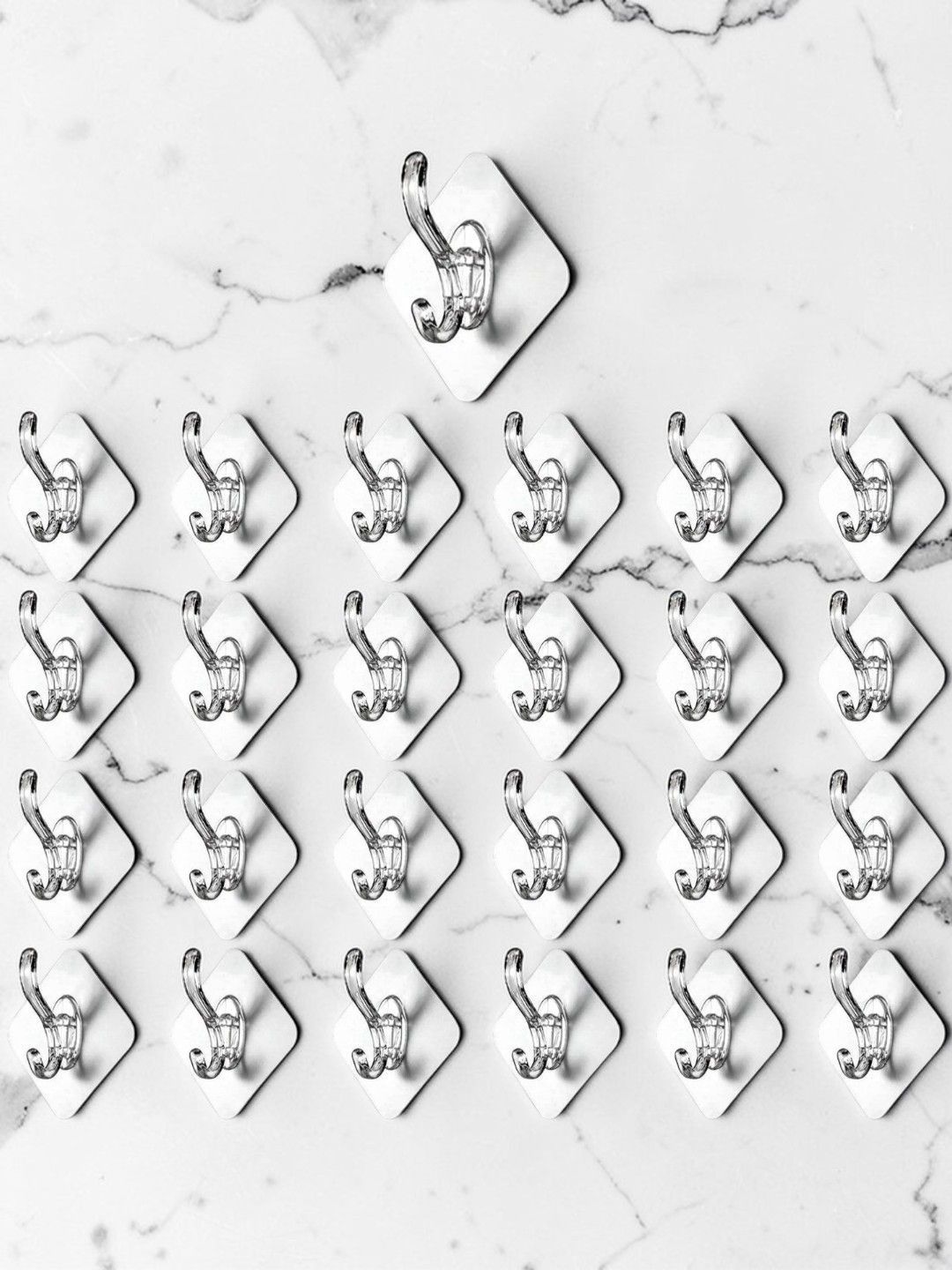 Klivon 25-Pieces Transparent Plastic Hooks Hooks and Holders-image-8