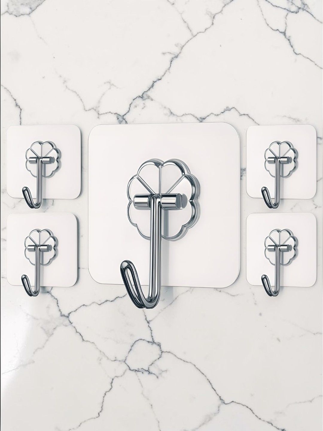 Klivon 5-Pieces Transparent Stainless Steel Hooks and Holders-picture-43