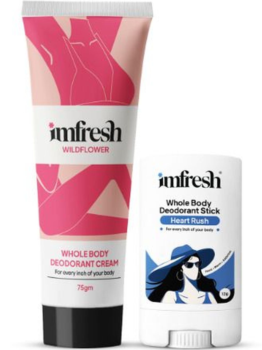imfresh Women Wildflower Deodorant Cream - 75 g & Heart Rush Deo Stick - 12 g-image-47