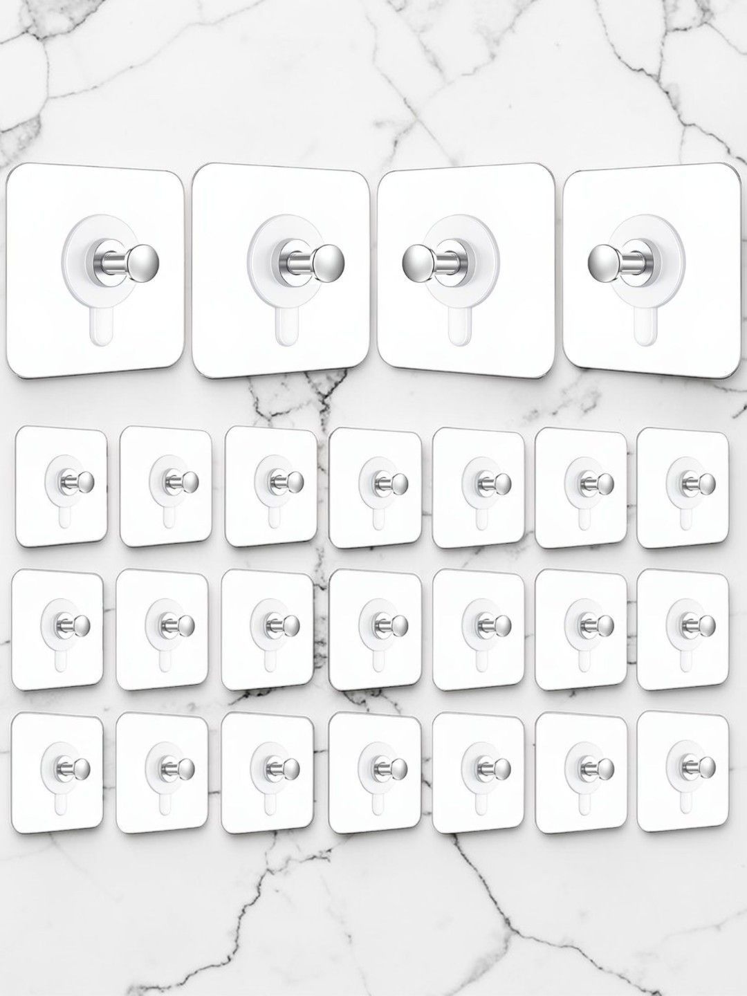 Klivon 25-Pieces Transparent Stainless Steel Hooks and Holders-image-32