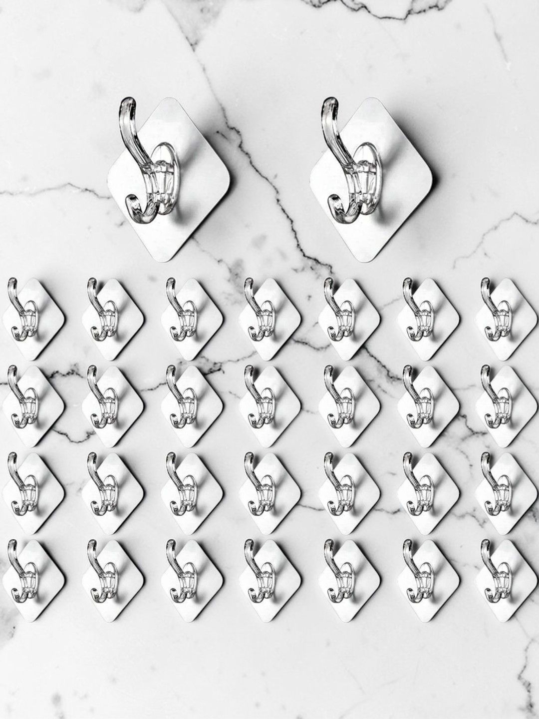 Klivon 30-Pieces Transparent Plastic Hooks Hooks and Holders-picture-25