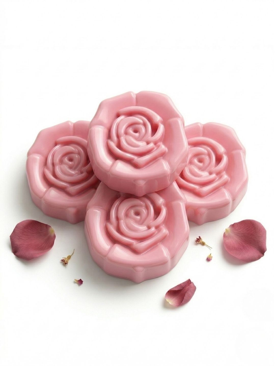 SERAAF Set Of 4 Flower Shape Rose Scented Bathing Soaps - 120 g Each-picture-9