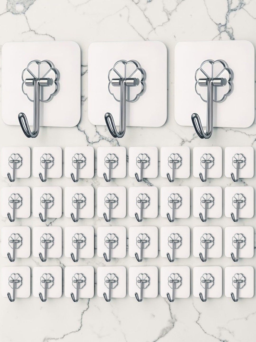 Klivon 35-Pieces Transparent Stainless Steel Hooks Hooks and Holders-picture-22