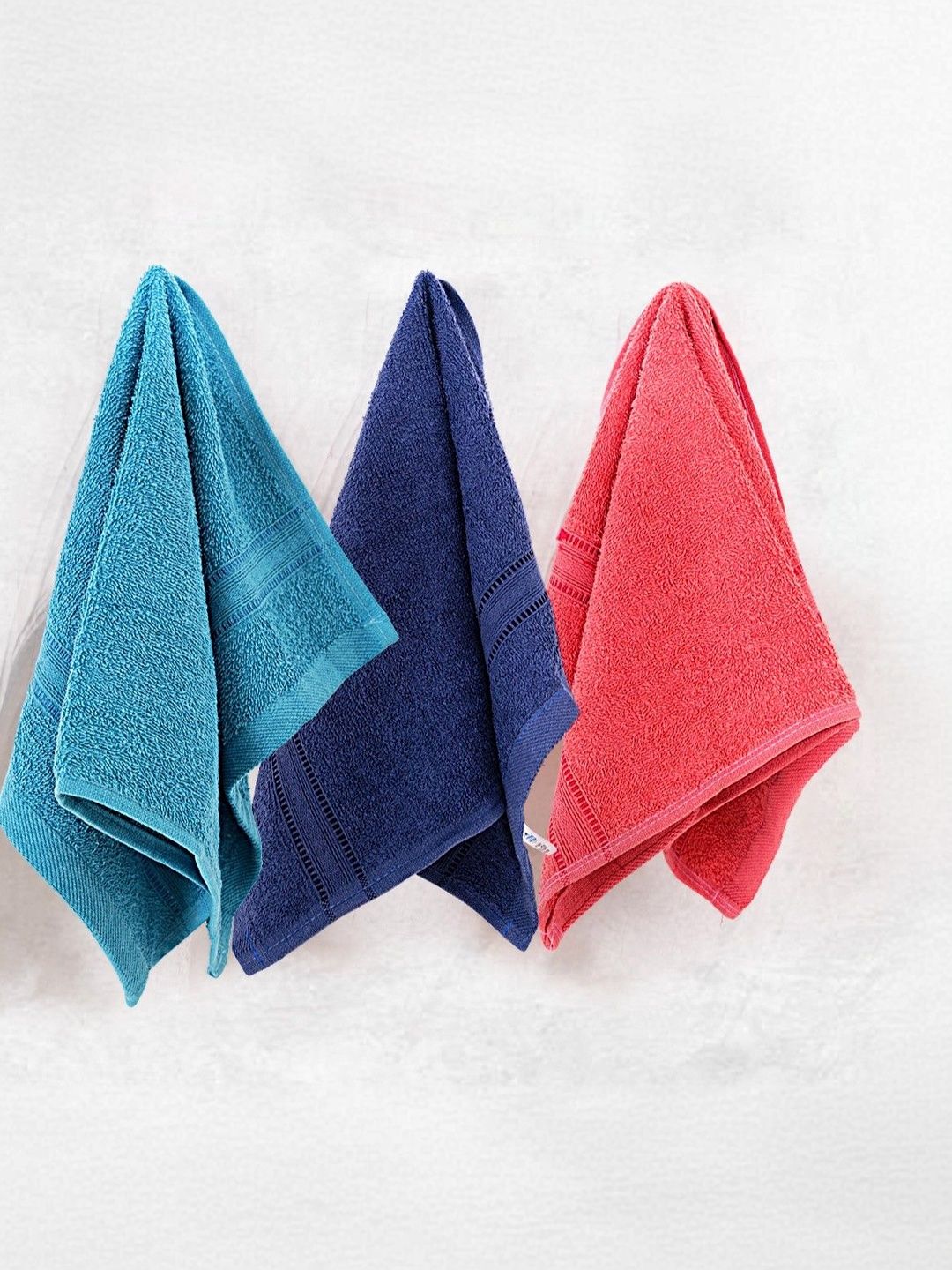 LacyLook Turquoise Blue 3 Piece Cotton 400 GSM Towel Set-image-11