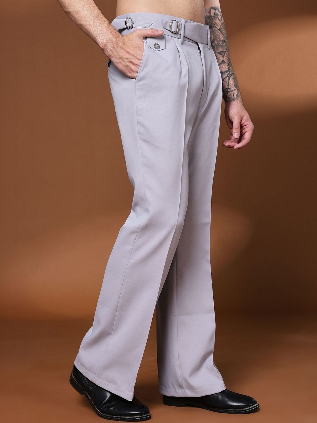 Qlanz Men Italian Pleated Trousers-picture-54
