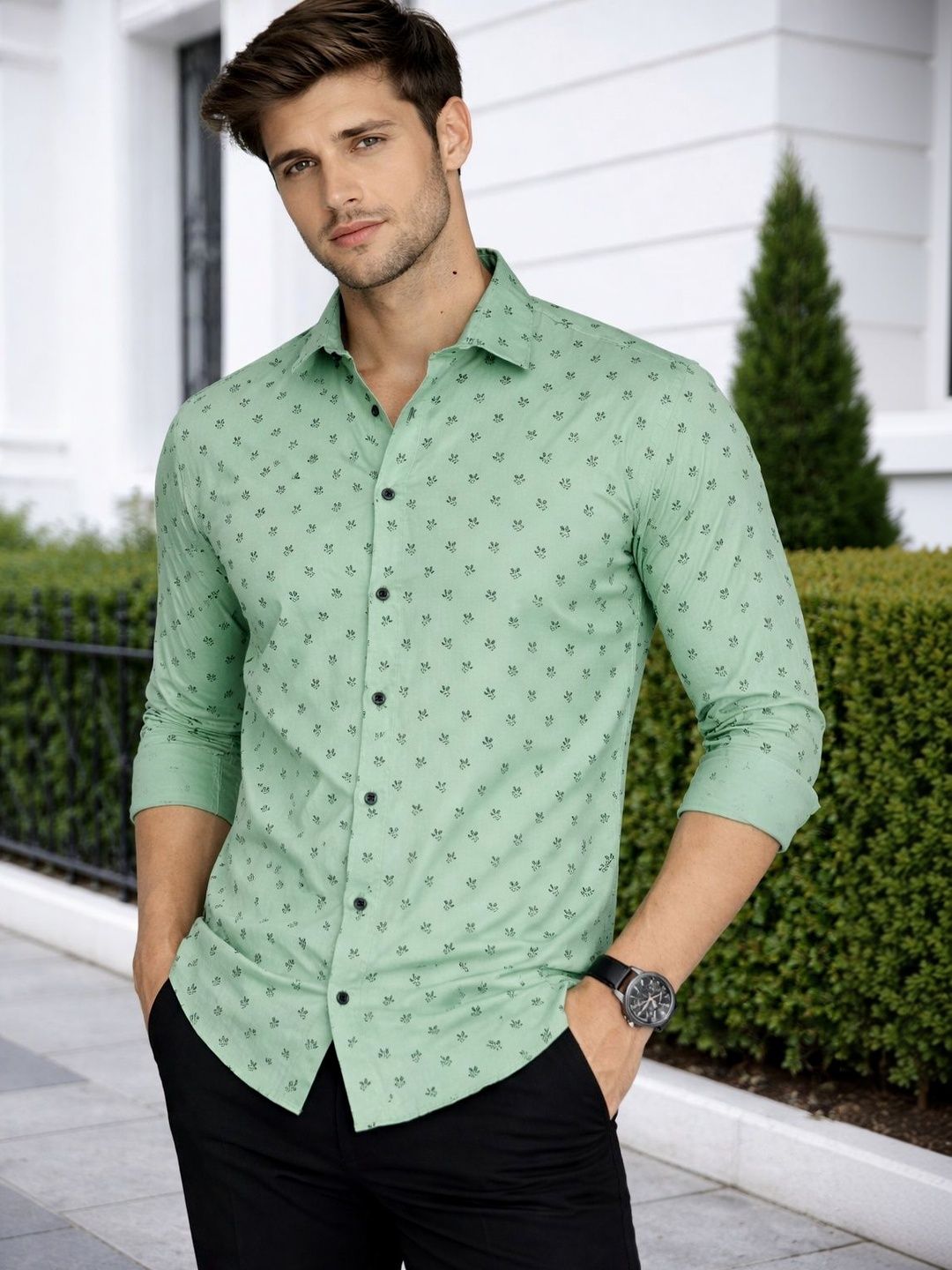 SZN Men Slim Fit Printed Casual Shirt-image-46