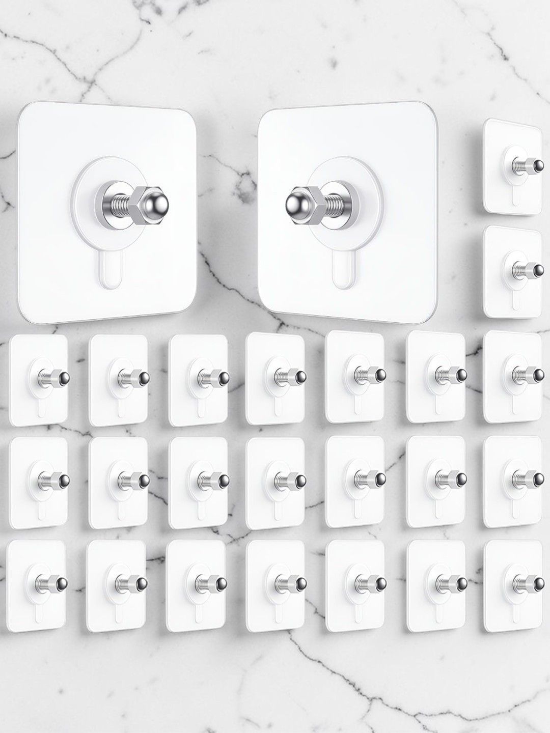 Klivon 25-Pieces Transparent Stainless Steel Hooks and Holders-image-36