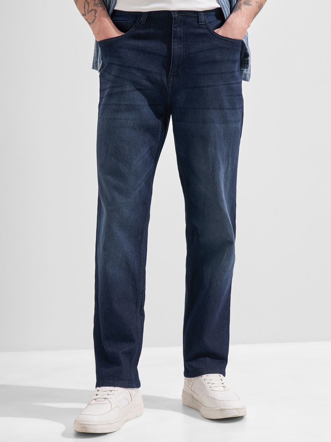 HIGHLANDER Men Relaxed Fit Dark Wash Jeans-picture-15
