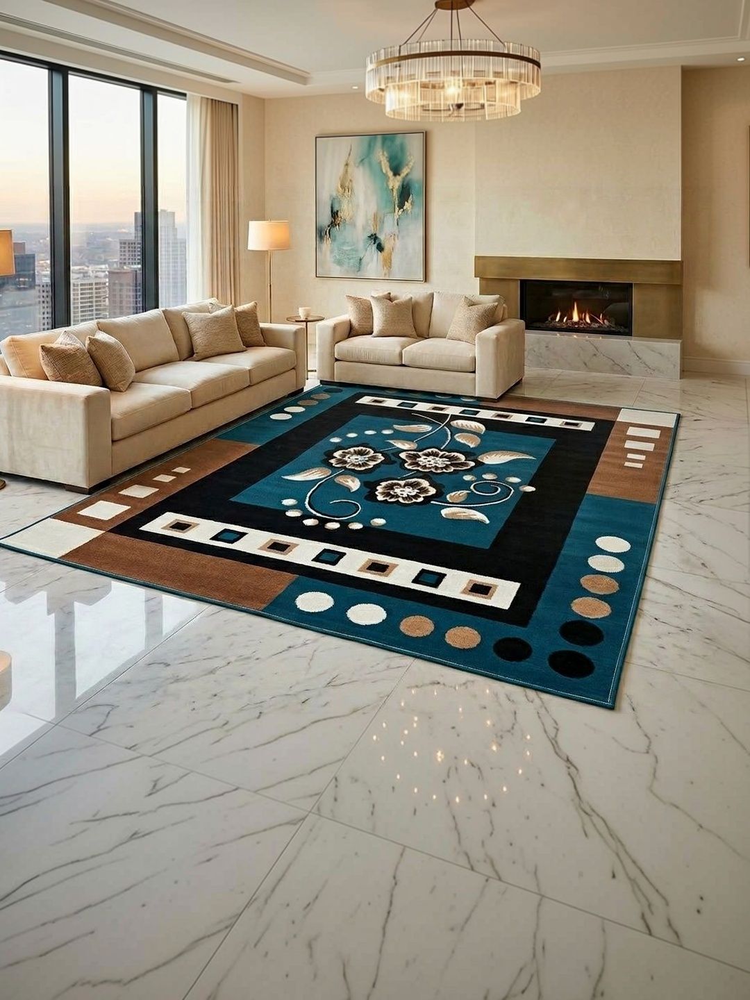 ZAMZAM CARPET Blue Anti-Skid Polypropylene Carpet-picture-16