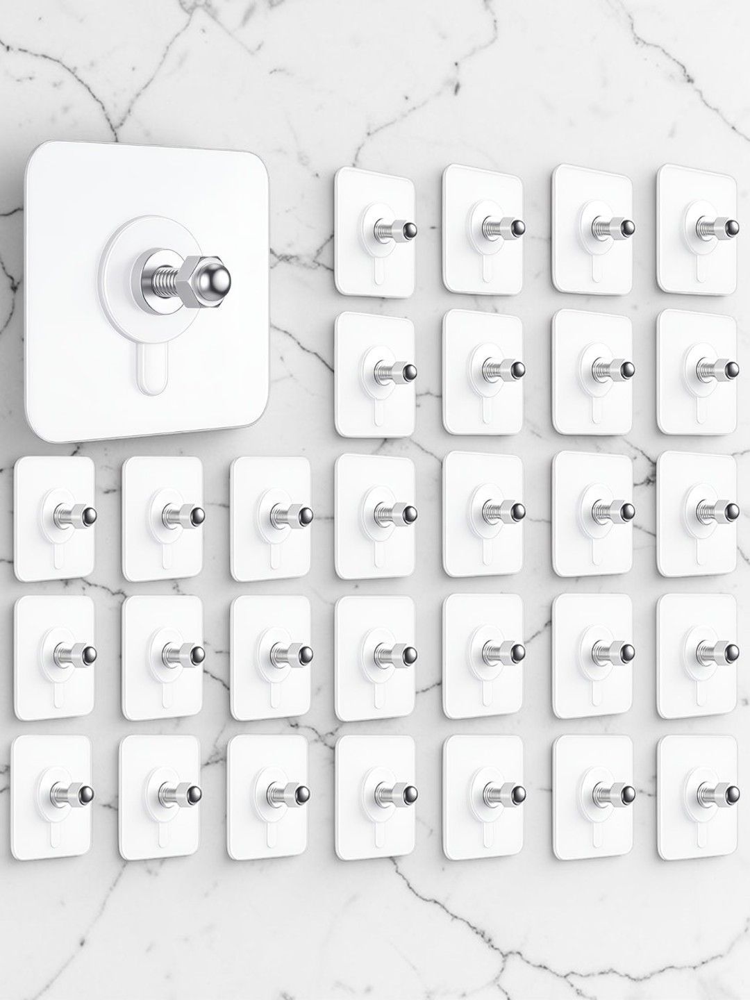 Klivon 30-Pieces Transparent Stainless Steel Hooks and Holders
