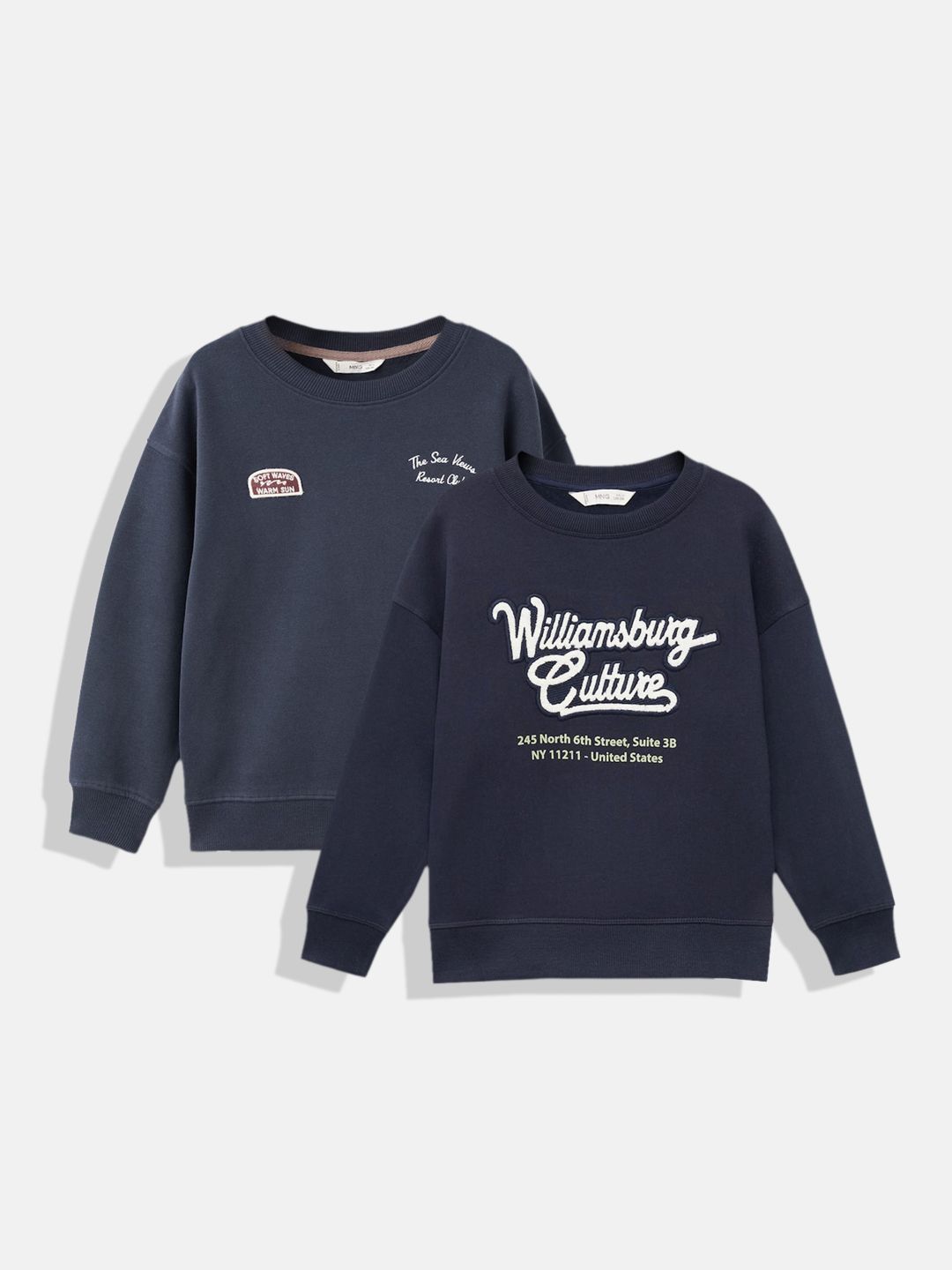 Mango Kids Boys Pack Of 2 Pure Cotton Typography Printed Sweatshirt-image-40