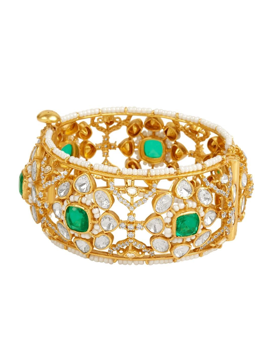 DRK JEWELS Women Sterling Silver Emerald Gold-Plated Emerald Bracelet-image-38