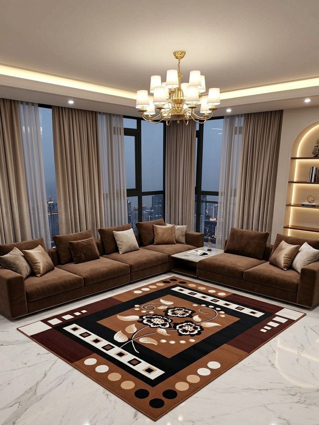 ZAMZAM CARPET Gold-Toned Anti-Skid Polypropylene Carpet-picture-1