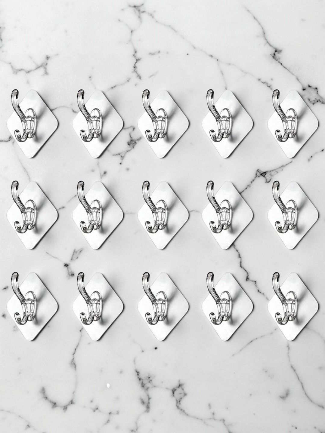Klivon 15-Pcs Transparent Plastic Hooks and Holders-picture-40