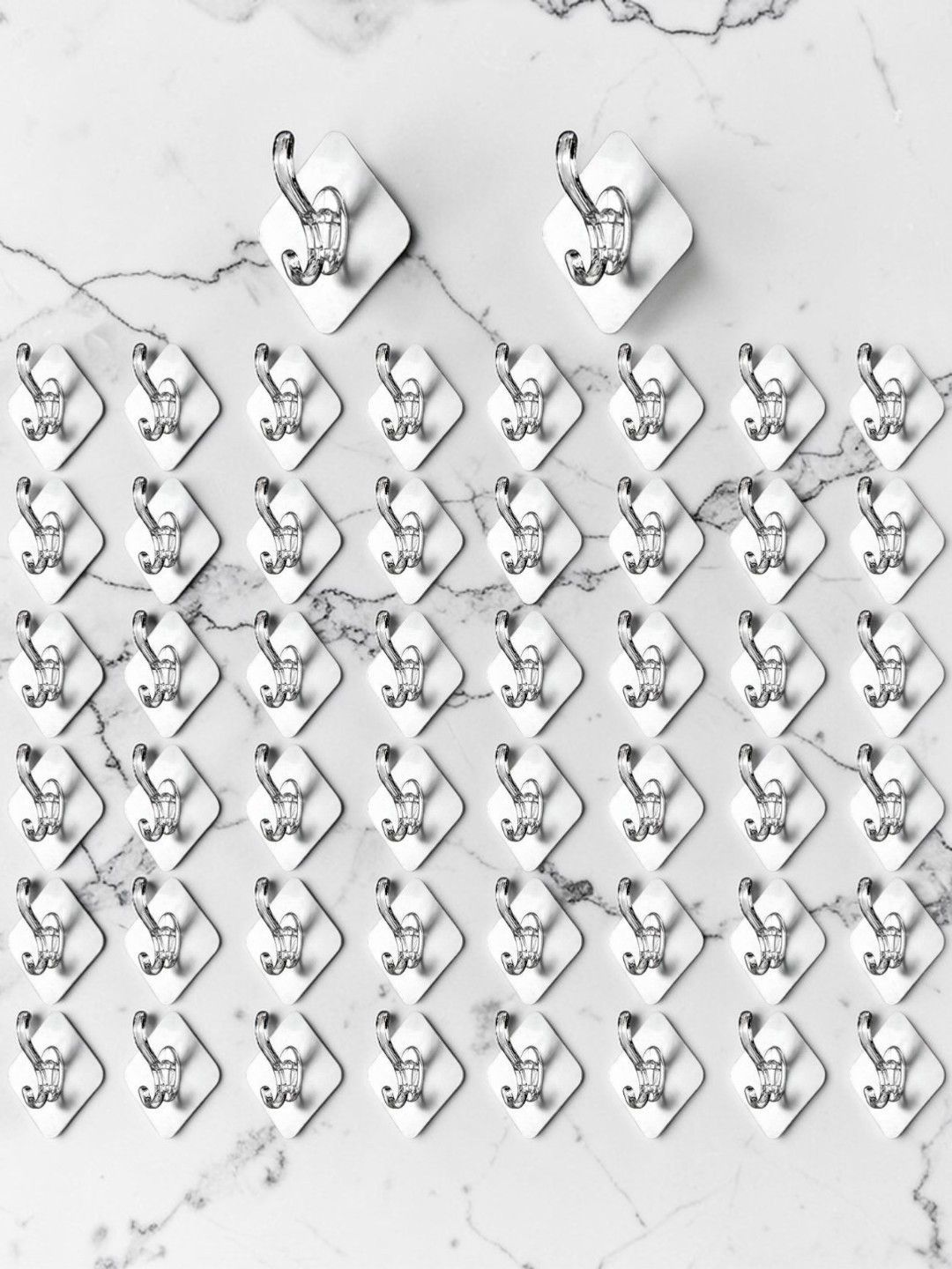 Klivon 50-Pieces Transparent Plastic Hooks Hooks and Holders-picture-46