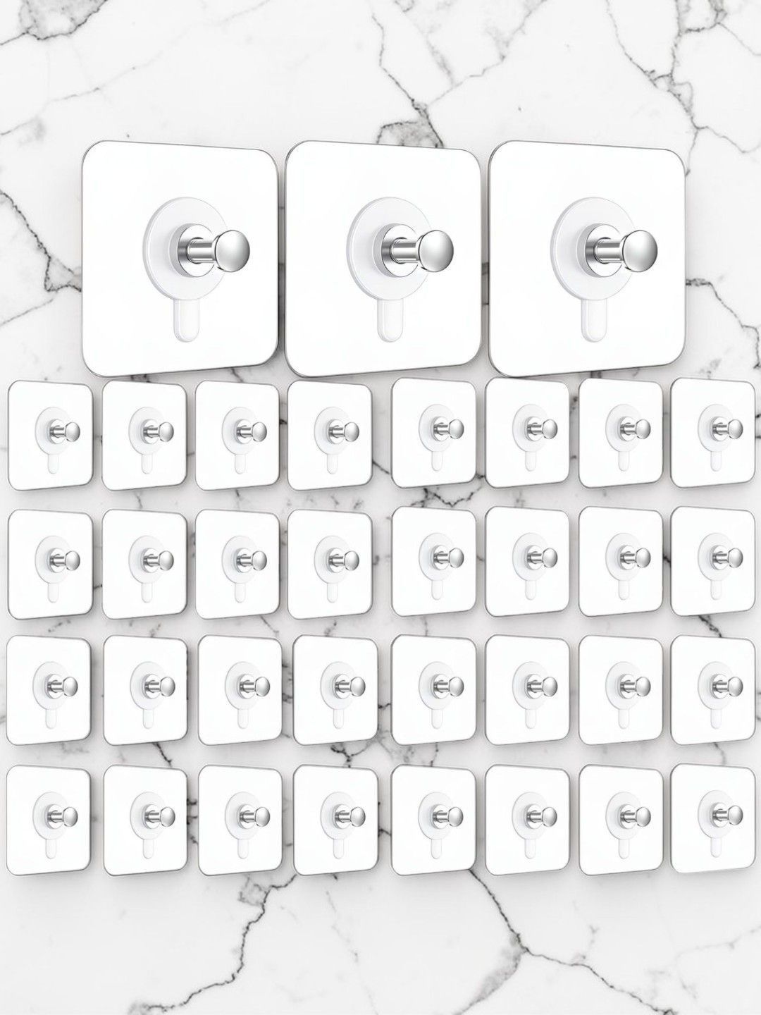 Klivon 35-Pieces Transparent Stainless Steel Hooks and Holders-image-11
