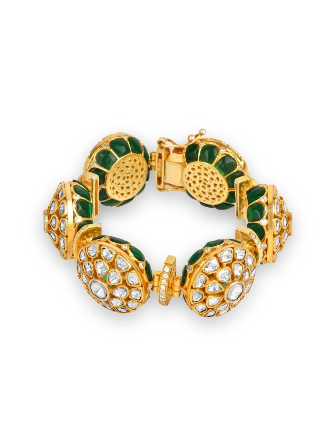 DRK JEWELS Women Sterling Silver American Diamond Gold-Plated American Diamond Bracelet-image-3