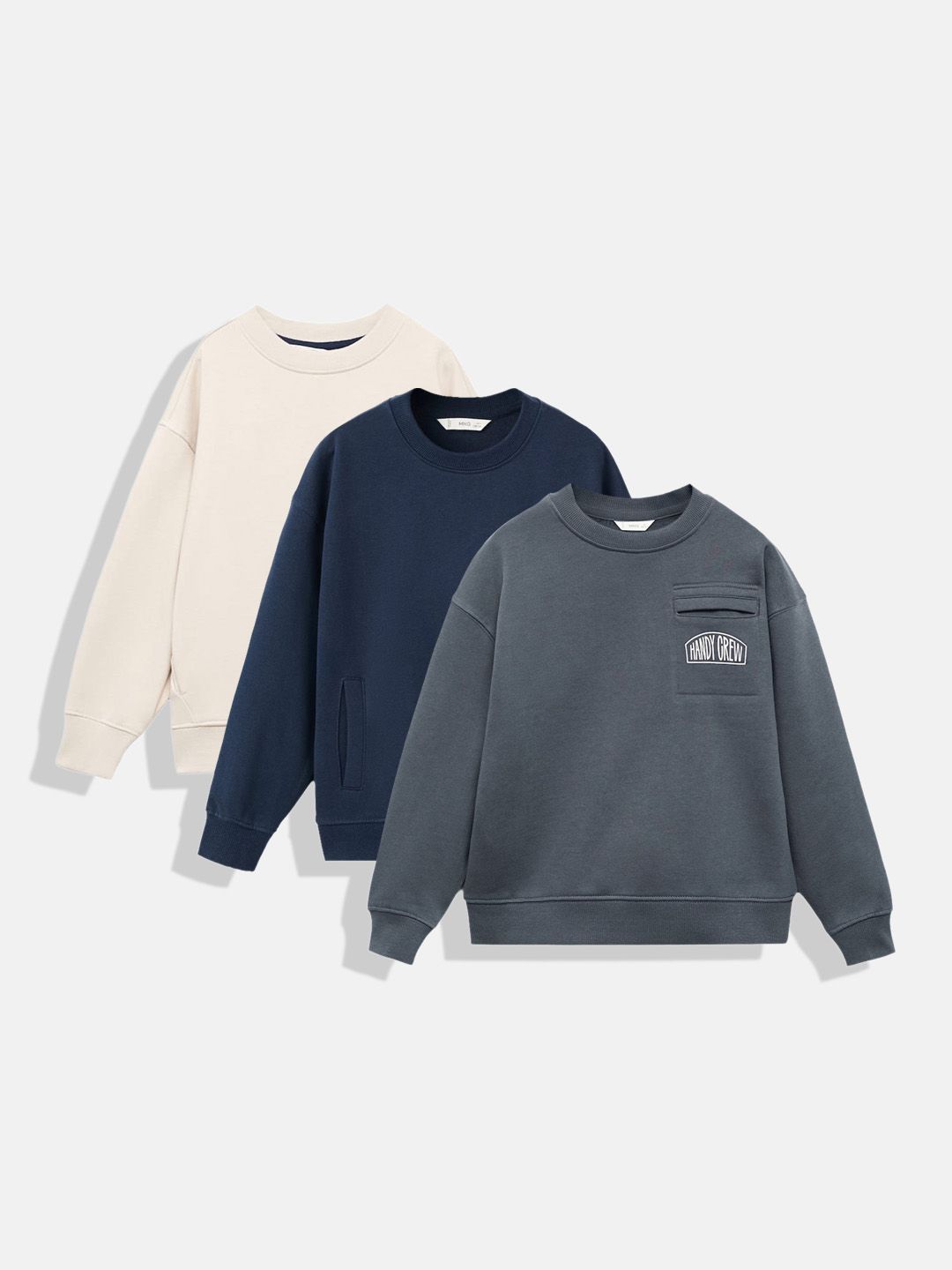 Mango Kids Boys Pack Of 3 Printed Pure Cotton Sweatshirt with Chest Pocket-image-38