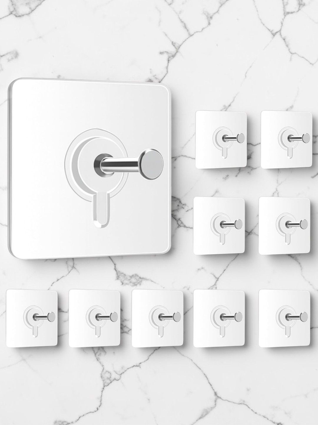 Klivon Transparent Stainless Steel Hooks and Holders