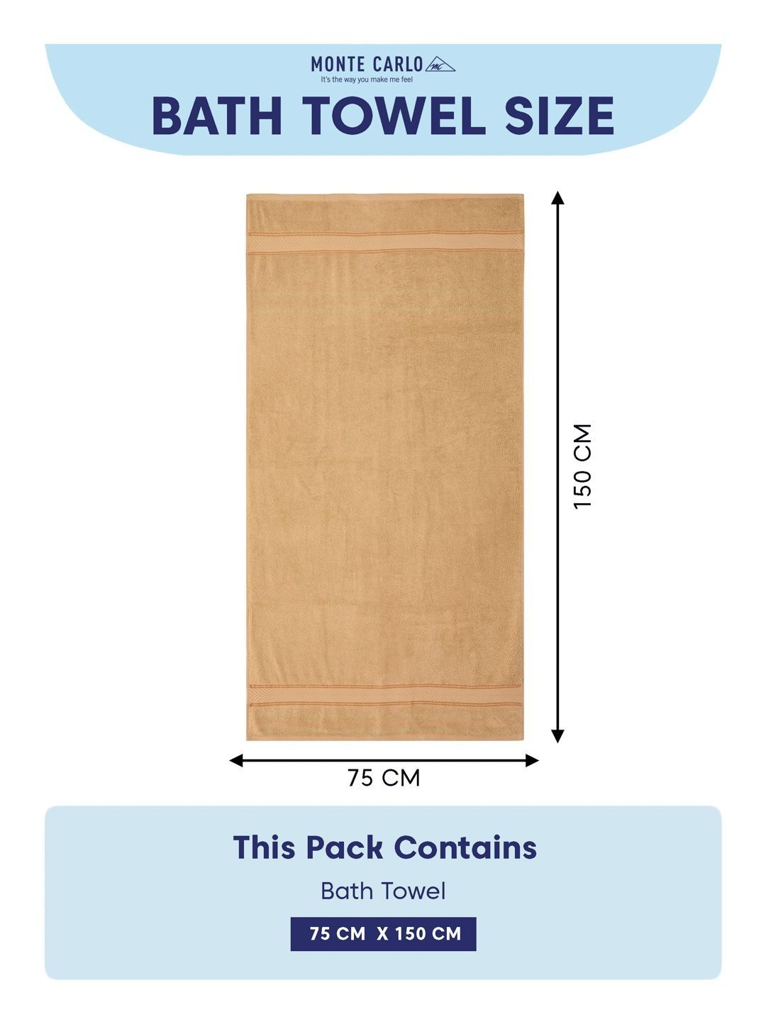 Monte Carlo Amber Camel Cotton 525 Gsm 75X150 Cm 1 Bath Towel-image-24