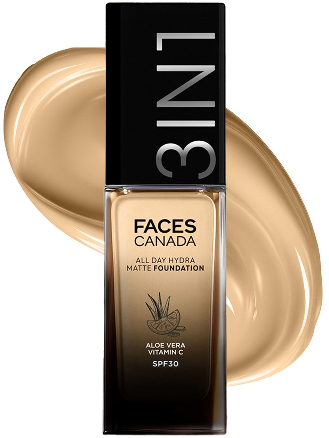 FACES CANADA 3 In1 All Day Hydra Matte Foundation - 30 ml - Warm Beige 034-picture-54
