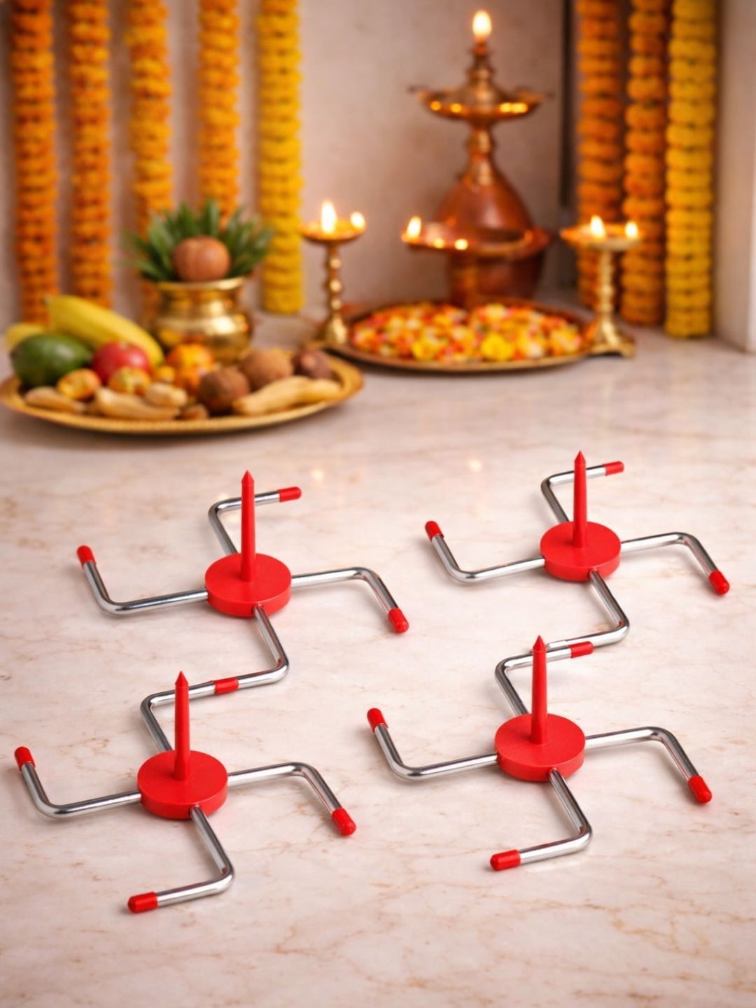 TASKHOUSE Set Of 4 Decorative Placing The Banana Plant Stand Stem Holder-image-13
