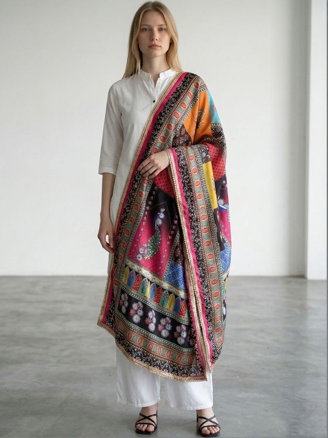 WEAVERS VILLA Ethnic Motifs Printed Dupatta-image-13