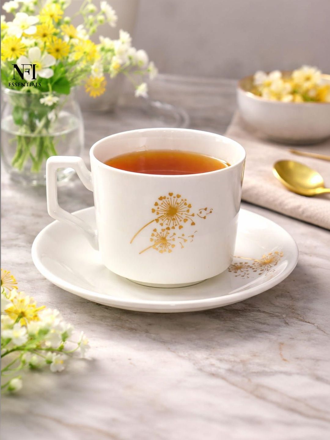 NFI essentials Multicoloured Printed Solid Ceramic Glossy Cups Set of Cups and Mugs-picture-29