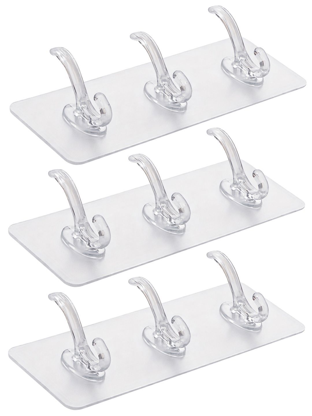 Klivon Transparent Adhesive 3-Pcs Wall Hooks-picture-55
