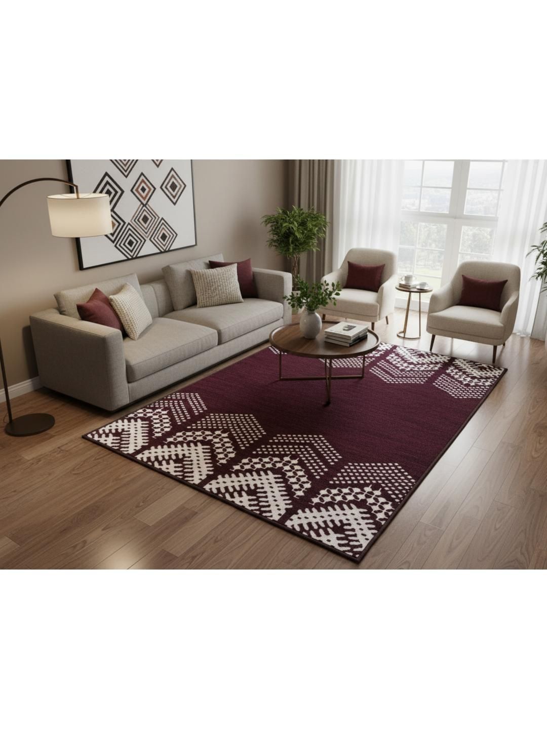 MODEFE Multicoloured Abstract Anti-Skid Nylon Carpet-picture-37