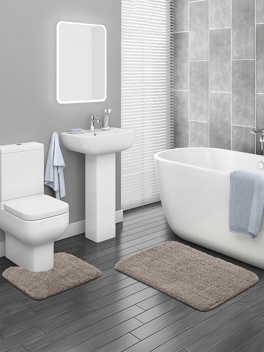 OBSESSIONS Taupe 2-Pcs Ultra-Absorbent Bath Rugs-picture-20