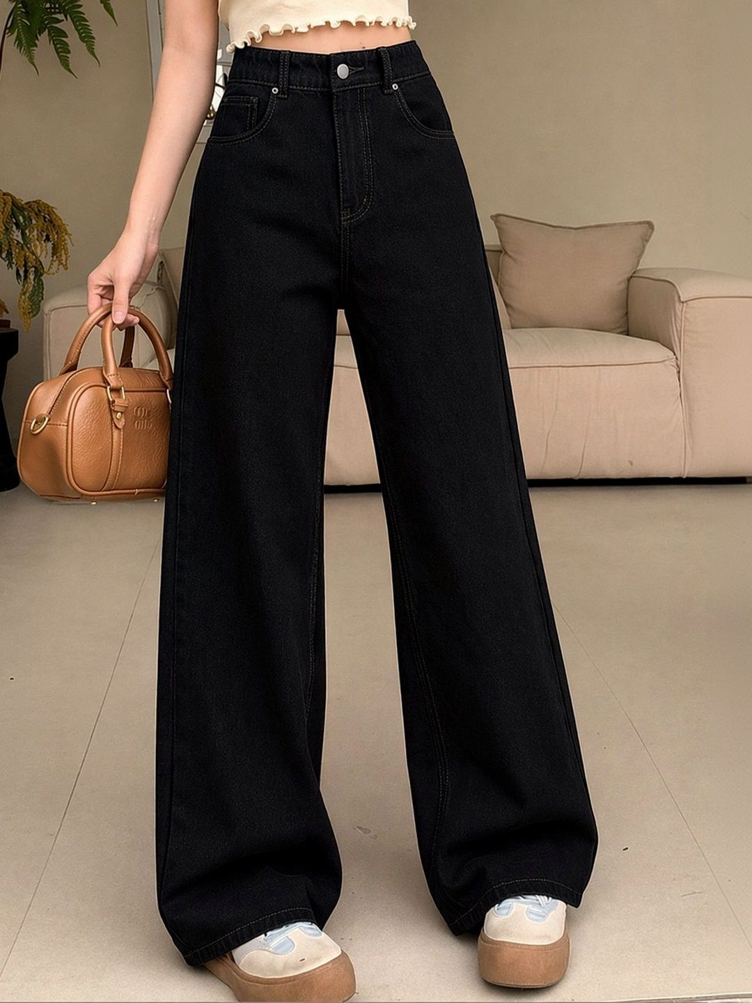 KASHIAN Women Comfort High-Rise Acid Wash Stretchable Jeans-image-15