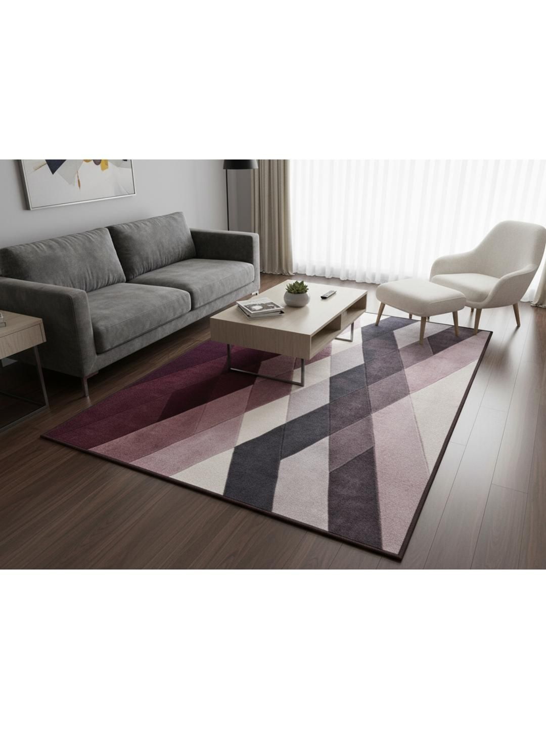 MODEFE Multicoloured Geometric Anti-Skid Nylon Carpet-picture-57